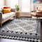 World Rug Gallery White Geometric Pattern Shag Area Rug 5 ft x 7 ft White WR120WHITE5X7 - alternate 1