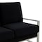 Leisuremod Jefferson Contemporary Velvet Sofa with Silver Frame, Black JAS77BL - alternate 7