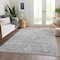 Homeroots 3' X 5' Gray And Silver Damask Washable Indoor Outdoor Area Rug 603503 - alternate 7
