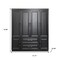 Homeroots 71" Black Wood Six Door Two Drawer Combo Dresser 617968 - alternate 12
