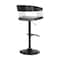 Armen Living Larisa Adjustable Black Wood Bar Stool in Gray Faux Leather with Golden Bronze and Black Metal LCLABABLKGRY - alternate 8