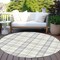 Homeroots 8' Silver And Gray Round Plaid Washable Indoor Outdoor Area Rug 601370 - alternate 8