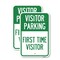Signmission Reserved Parking Sign Visitor Parking First Time Visito, 12'' X 18'', Heavy Gauge Aluminum, 2PK A-1218-2PACK-23017 - alternate 1