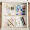 Martha Stewart Kerry 4 Pack Plastic Stackable Office Desk Drawer Organizers with Gold Trim, 6 x 6 BE-PB9049-G-4-CLRGLD-MS - alternate 10
