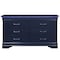 Homeroots 59" Blue Solid Wood Six Drawer Double Dresser 482390 - alternate 6