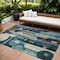 Homeroots 10' X 14' Blue Ivory And Copper Geometric Washable Indoor Outdoor Area Rug 604505 - alternate 1