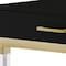 Homeroots 48" Black Clear and Gold Wood Acrylic and Stainless Steel Writing Desk With Two Drawers 543747 - alternate 16