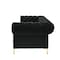 Homeroots 91" Black Velvet Chesterfield Solid Wood Sofa 543955 - alternate 1