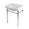 Kingston Brass 30" Ceramic Console Sink with Stainless Steel Legs, 8-Inch, 3-Hole, White/Polished Chrome KVPB30229W381 - alternate 1