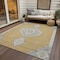 Homeroots 9' X 12' Gold Gray And Ivory Oriental Washable Indoor Outdoor Area Rug 598410 - alternate 9