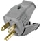 Leviton 15A 125V 3-Wire 2-Pole Clamp Tight Cord Plug Gray 001-3W101-0GY - alternate 1