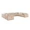 Homeroots Beige Leather Modular U Shaped Twelve Piece Corner Sectional With Console 643937 - alternate 6