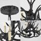 Jonathan Y Nelle 18" Adjustable Resin Antler 3-Light Dimmable LED Chandelier, Black JYL6304B - alternate 10
