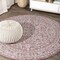 Jonathan Y Malta Bohemian Medallion Textured Weave Red/Taupe 3 ft Round Indoor/Outdoor Area Rug SMB104A-3R - alternate 1