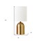 Homeroots 13" Gold Metal Cylinder Table Lamp With White Drum Shade 546120 - alternate 7