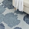 Homeroots 4' X 6' Navy Blue Ivory And Blue Floral Indoor Outdoor Area Rug 552492 - alternate 9