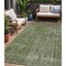 Homeroots 5' X 8' Green And Silver Medallion Washable Indoor Outdoor Area Rug 616431 - alternate 1