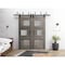 Vdomdoors Sliding Closet Barn Bypass Doors 64 x 96in, Nebraska Grey W/ Frosted Glass, Sturdy 6.6ft Rails SETE6933BBB-NEB-6496 - alternate 1