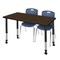 Regency Kee Mobile Adjustable Classroom Table W/ 2 Andy Stack Chairs, 48 in W, 24 in L, Neo Walnut MT4824NWAPCBK40NV - alternate 1