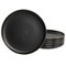 Elama Paul 6 Piece Stoneware Salad Plate Set in Matte Black with Gold Rim ELM-PAUL6S - alternate 1