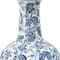 Homeroots 24" Blue And White Floral Curved Porcelain Table Vase 565452 - alternate 7