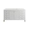 James Martin Vanities Chicago 60 in. Single Vanity, Glossy White, w/ 3 CM Ethereal Noctis Silestone Top 503-V60S-GW-3ENC - alternate 1