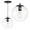 Jonathan Y Bleecker 7.75" Metal/Glass Globe LED Pendant, Clear/Oil Rubbed Bronze JYL9528D - alternate 11