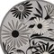 Homeroots 5' Black And White Round Floral Indoor Outdoor Area Rug 545010 - alternate 8