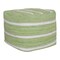 Homeroots 18" Green And White Cotton Cube Striped Pouf Ottoman 534110 - alternate 8