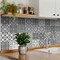 Homeroots 12" X 12" Gray and White Mosaic Peel and Stick Removable Tiles 555905 - alternate 9