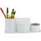 Acrimet Millennium Desktop Organizer Cup Caddy Plastic with 200 Sheets Memo Paper White Color 740.6 - alternate 1