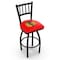 Holland Bar Stool Co 30" Blk Wrinkle Chicago Blackhawks Swivel Bar Stool, Jailhouse Back L01830ChiHwk-R - alternate 1