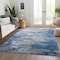 Homeroots 9' X 12' Denim Blue And Sky Blue Abstract Washable Indoor Outdoor Area Rug 582162 - alternate 8