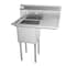 Koolmore 1 Compartment Stainless Steel NSF Commercial Kitchen Prep & Utility Sink with Drainboard SA151512-15R3 - alternate 10
