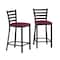 Flash Furniture HERCULES Black Ladder Back Metal Restaurant Counter Stool - Burgundy Vinyl Seat, 2PK 2-XU-DG697BLAD-24-BURV-GG - alternate 10