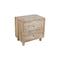 Homeroots 24" Natural Two Drawer Distressed Carved Floral Solid Wood Nightstand 555403 - alternate 13