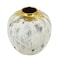 Homeroots 10" Ivory Gray And Gold Abstract Distressed Ceramic Round Table Vase 576731 - alternate 7