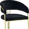 Homeroots Black and Gold Upholstered Velvet Partially Open Back Dining Side Chair 573338 - alternate 7
