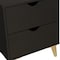 Homeroots 24" Black Wood Two Drawer Nightstand 552255 - alternate 8