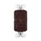 Eaton Wiring Devices Eaton GFCI Receptacle, 125 V, 15 A, NEMA: NEMA 5-15R, Back, Side Wiring, Brown GF15B - alternate 1