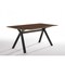 Homeroots 63" Walnut And Black Rectangular Dining Table 486017 - alternate 1