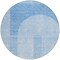Homeroots 8' Sky Blue And Denim Blue Round Geometric Washable Indoor Outdoor Area Rug 582700 - alternate 7