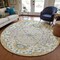Homeroots 8' Gold Ivory And Blue Round Oriental Washable Indoor Outdoor Area Rug 596628 - alternate 5