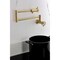 Kingston Brass Wall Mount Pot Filler Faucet with Knurled Handle, Brushed Brass KS4107RKZ - alternate 6