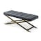 Homeroots 47in Gray And Gold Upholstered Velvet Dining bench 473172 - alternate 6