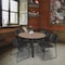 Regency Round Kee Breakroom Table W/ 4 Zeng Stack Chairs, 48 in W, 48 in L, Noble Oak TB48RNDNOBPBK44BK - alternate 6