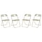 Leisuremod Lawrence Acrylic Folding Chair with Gold Metal Frame, Amber, 4PK LFG19A4 - alternate 1