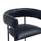 Manhattan Comfort Onda Metal Upholstered Vegan Leather Barstool in Black BS1638-3 - alternate 9
