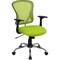 Flash Furniture Task Chair, 18" to 22", Fixed Arms, Green H-8369F-GN-GG - alternate 1
