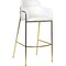 Leisuremod Axis Velvet/Polyester/Leather Bar Stool - Stainless Steel Base, Low Back & Armrests ACG29W - alternate 1